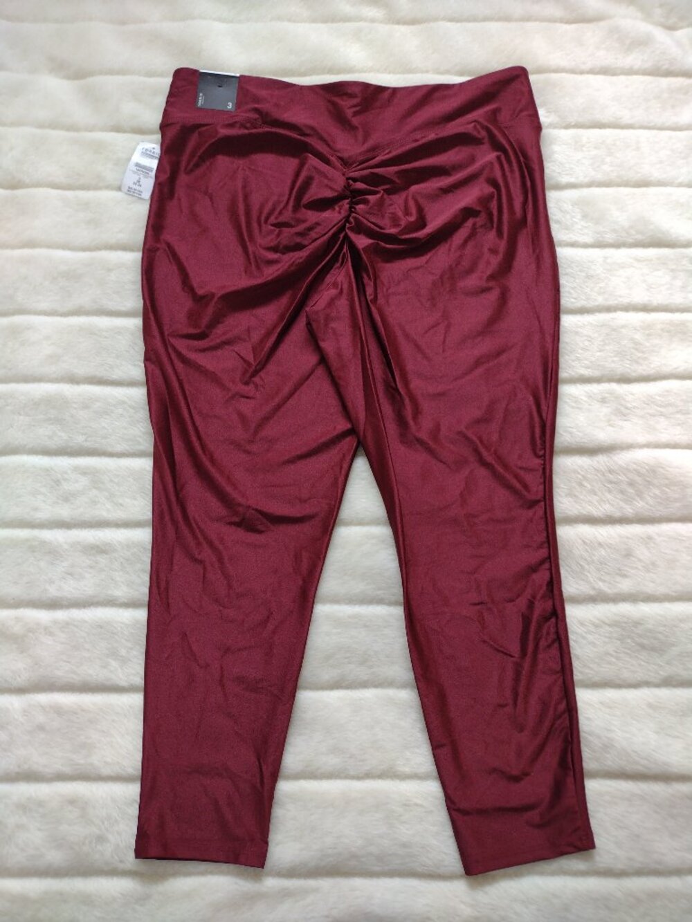 Torrid Women's Pants Zinfandel Ruched Back Red 3X NWT Burgundy